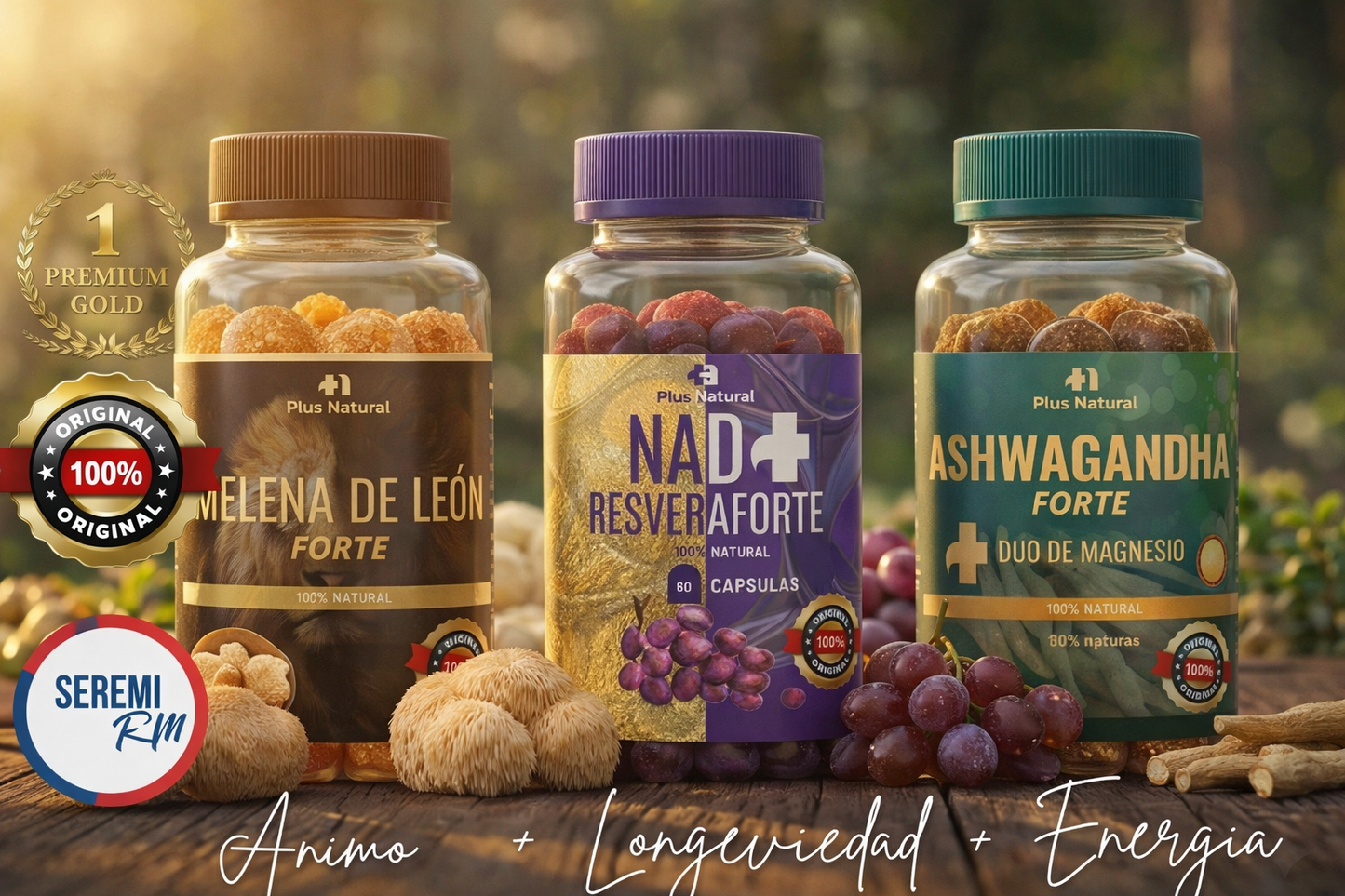 Triple Pack Saca Tu Mejor Versión Longevidad, Enfoque y Vitalidad